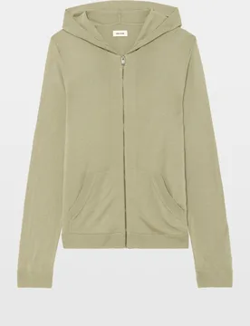 Zadig & Voltaire - Sudadera con cremallera de hombre tipo cárdigan con capucha de lana - Zadig & Voltaire - FashionsVida