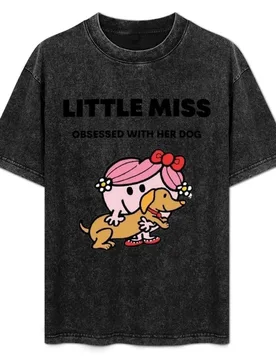 Little miss obsessed with her dog T-Shirt Basic Breathable Solid Color T-Shirt - Aliexpress - FashionsVida