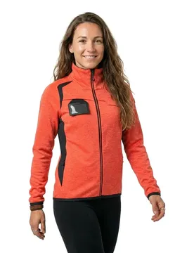 Sweat-shirt à Zip Accelerate Safe 19453 Hi-Vis Red / Dark Navy L