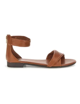 Sandali marroni in vera pelle incrociati con cerniera sul retro 225675 40 - PITTARELLO LOOK - FashionsVida