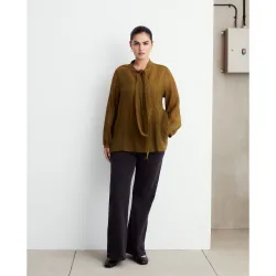 Pantalón vaquero campana liso de mujer
