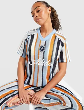 Womens Crochet Football Top - Blu, blu blu Donna taglia M - Adidas - FashionsVida