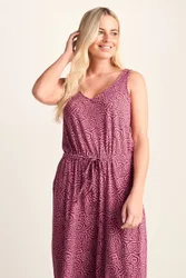 Women's 'Emmie' Supersoft Jumpsuit in Raspberry Size: 12 - Raspberry - Size: 12