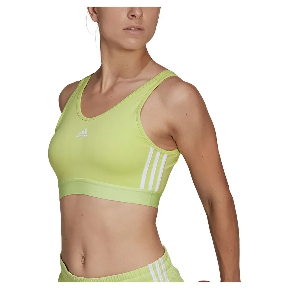 Soutien-gorge De Sport 3 Stripes Pulse Lime / White M - Adidas - FashionsVida