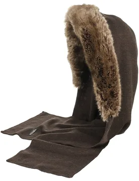 Pandia Hooded Scarf by - dark brown - Damen - Size: One Size - Gebeana - FashionsVida