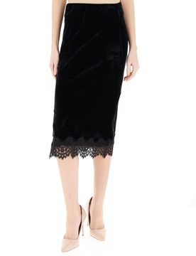 Dixie Gonna velluto pizzo NERO XS