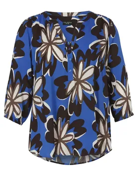 Tunika V-Ausschnitt 3/4 Arm Druck female - 46 - FashionsVida