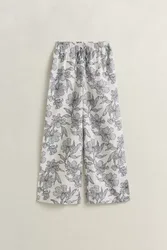 FLORAL PRINT LINEN PULL ON PANTS female
