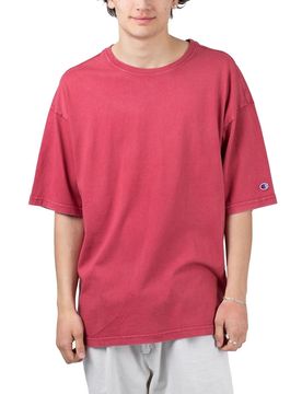 Garment Dye Crewneck Tee Red S Herren
