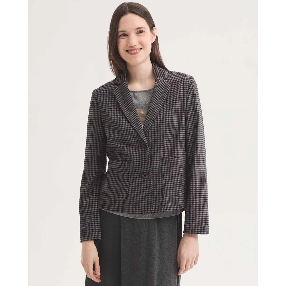 Blazer de mujer con pata de gallo y cuello solapa - Nice Things - FashionsVida
