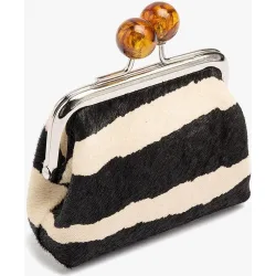 Monedero de mujer 100% piel con cierre de botón y estampado animal print