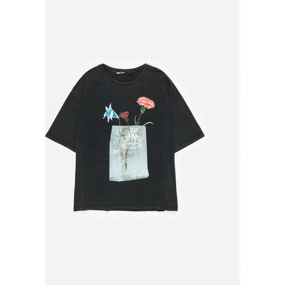 Camiseta de mujer logo flores - Bimba y Lola - FashionsVida