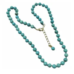 MM Stablized Turquoise Hand Knotted Beads Necklace