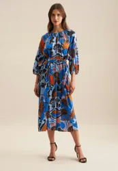Kleid Floral Blau 40