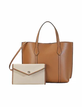 Borsa in pelle - Shopper PERRY SMALL TOTE marrone - Tory burch - FashionsVida