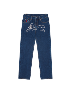 Rhinestone Running Dog Denim Pants
