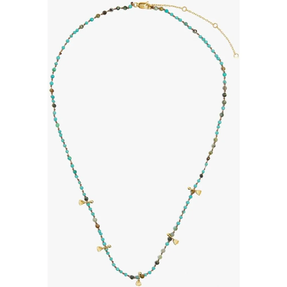 Collar con baño de oro de 18 k corto con cuentas decorativas - Parfois - FashionsVida