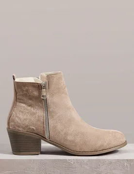 Botas de tobillo para mujer, adecuadas para vacaciones, BOHO, estilo retro americano, bohemio, estilo occidental, festival de música, fiesta, Navidad - Shein - FashionsVida