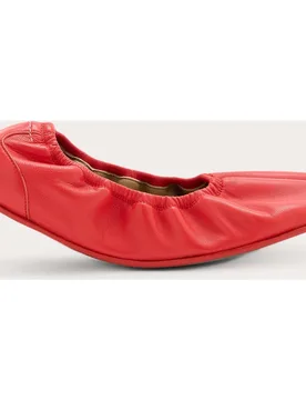 Bailarinas fruncidas de piel - MM6 Maison Margiela - FashionsVida