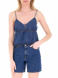 Canotta in jeans BLU S