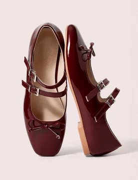 Mocasines planos informales con lazo decorativo de color liso, nueva colección de otoño, color BURDEOS para Año Nuevo, Día de San Valentín - Shein - FashionsVida