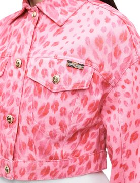 Giacca di jeans Donna fantasia maculato
