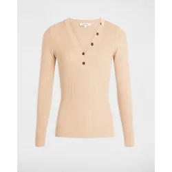 Jersey de mujer ajustado con cuello en V