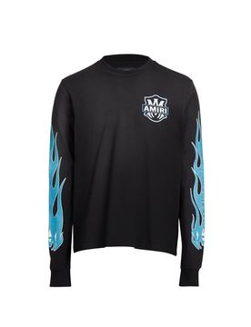 T-shirt imprimé à manches longues en coton Noir L Male