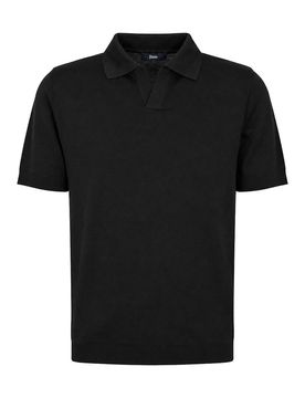 Herno Polo In Maglia Di Cotone Nero