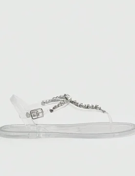 Sandalias planas de verano con correa de tobillo y decoración de rhinestones, elegantes, a la moda y con estilo para vacaciones, fiestas, ocasiones e - Shein - FashionsVida