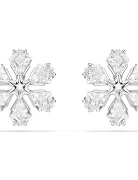 Idyllia Ohrstecker, Verschiedene Schliffe, Schneeflocke, WeiÃŸ, Rhodiniert Unisex OS