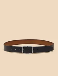 Leather Reversible Jeans Belt Navy Mix female