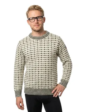 Maglione Original Islender Wool Offwhite / Anth. 2XL