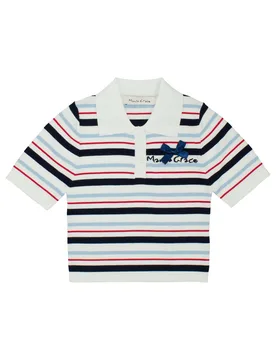 Polo a righe azzurra e rossa - Manila Grace - FashionsVida