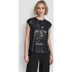 Blusa con efecto de polipiel