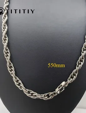 Pure Titanium Necklace Twisted Shape Wide 7mm Lightweight Anti Allergic No Allergic Superior Quality Men Women Necklace 550mm - Aliexpress - FashionsVida