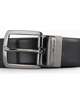 Cinturón bicolor reversible de piel para hombre - Emporio Armani - FashionsVida