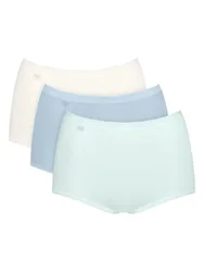 Womens Basic+ Maxi 3 Pack Briefs - Blue Polyamide - Size Large