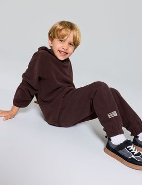Pantaloni loose jogger felpati Active - marrone scuro