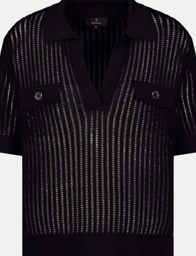 Pullover mit Polokragen Schwarz 44
