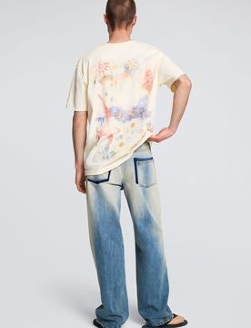 Camiseta estampada algodón, Hombre, Algodon, Blanco, S