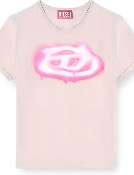 Camiseta de mujer slim con logotipo efecto grafiti - Diesel - FashionsVida