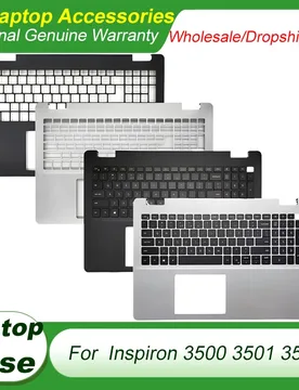 New Laptop US Keyboard For DELL Inspiron 3500 3501 3505 0KGHJK 0VJ342 01FPW2 0JHW9R Palmrest Top Case Upper Cover Silver Black - Aliexpress - FashionsVida