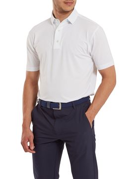 Polo Stretch Lisle Dot Print, weiss xxl