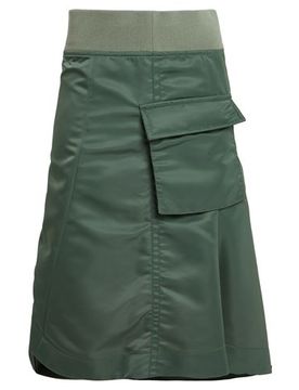 Falda midi Mujer Verde militar 1 Mujer