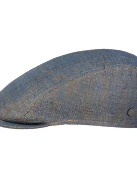 Barrick Linen Flat Cap by - blue - Size: M (56-57 cm) - Lierys - FashionsVida