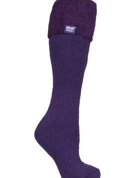 Pair Purple Wellington Boot Thermal Socks Ladies 4-8 Ladies - - Purple - Size: Small - Heat Holders - FashionsVida