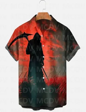 Grim Reaper Halloween Shirt Men's For Women's Short-Sleeved Shirt 3D Printed Hawaiian Shirts - Aliexpress - FashionsVida