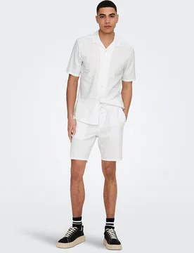 Only & Sons - Pantalón bermuda de hombre de lino - Only & Sons - FashionsVida