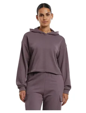 Felpa Con Cappuccio Oversized Cropped Light Terry Faded Purple M - Urban classics - FashionsVida